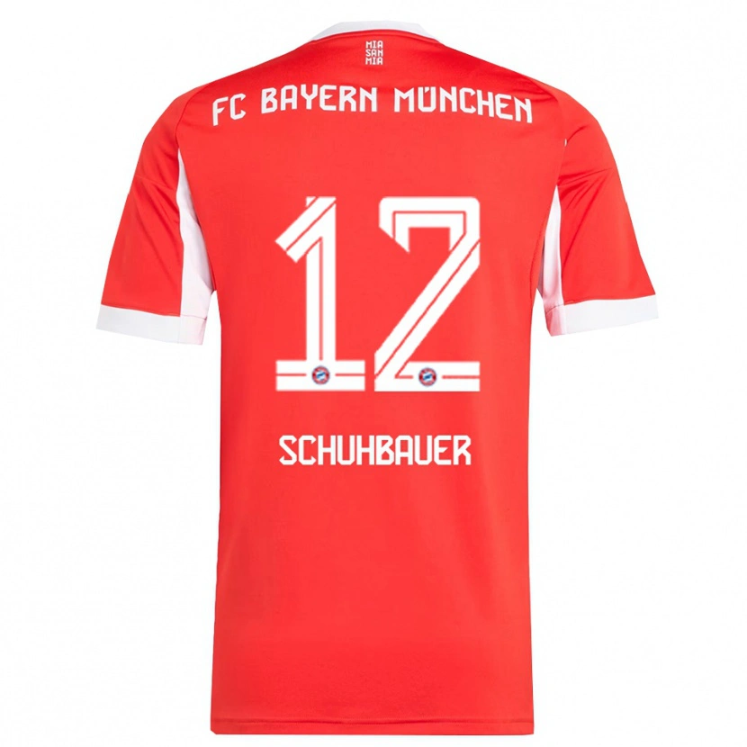 Danxen Kinder Maximilian Schuhbauer #12 Rot Weiß Heimtrikot Trikot 2025/26 T-Shirt
