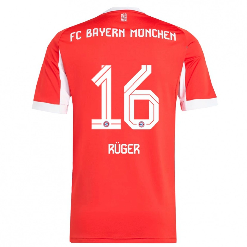 Danxen Kinder Kurt Rüger #16 Rot Weiß Heimtrikot Trikot 2025/26 T-Shirt