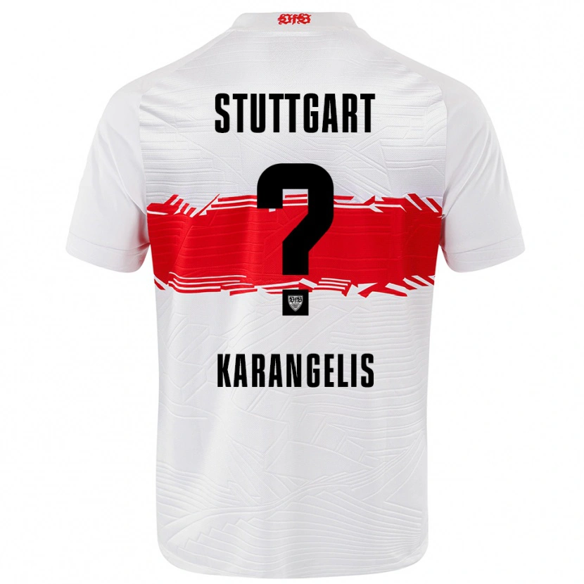 Danxen Kinder Konstantinos Karangelis #0 Weiß Rot Heimtrikot Trikot 2025/26 T-Shirt