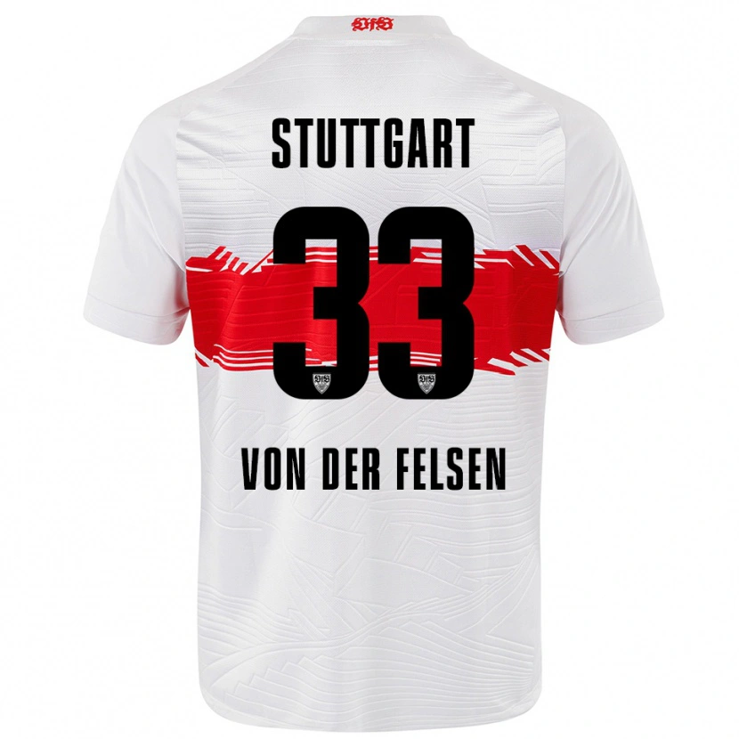 Danxen Kinder Jerik Von Der Felsen #33 Weiß Rot Heimtrikot Trikot 2025/26 T-Shirt