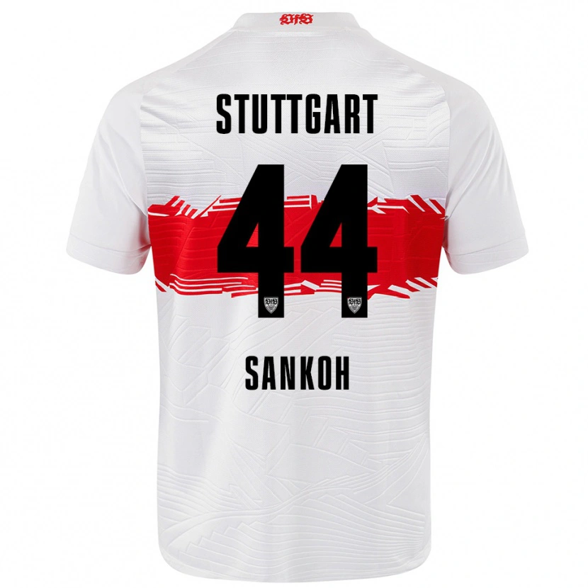 Danxen Kinder Mohamed Sankoh #44 Weiß Rot Heimtrikot Trikot 2025/26 T-Shirt