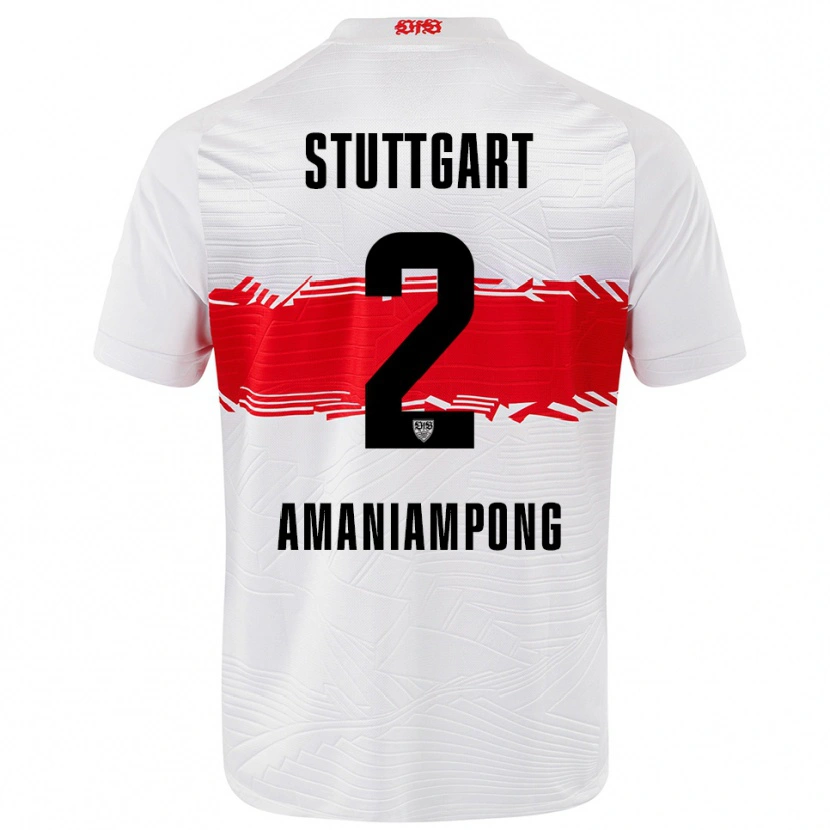 Danxen Kinder Kaden Amaniampong #2 Weiß Rot Heimtrikot Trikot 2025/26 T-Shirt