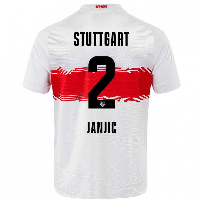 Danxen Kinder Antonijo Janjic #2 Weiß Rot Heimtrikot Trikot 2025/26 T-Shirt