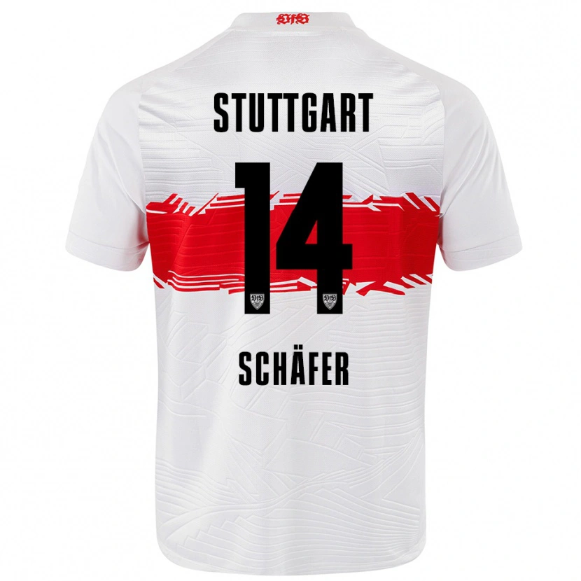 Danxen Kinder Katharina Schäfer #14 Weiß Rot Heimtrikot Trikot 2025/26 T-Shirt