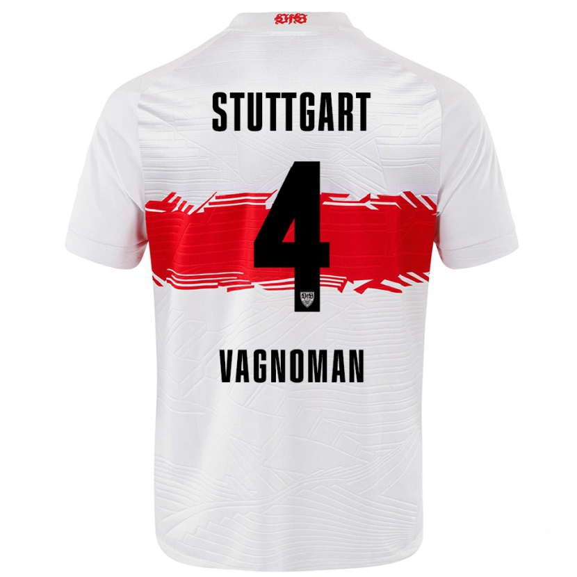 Danxen Kinder Josha Vagnoman #4 Weiß Rot Heimtrikot Trikot 2025/26 T-Shirt