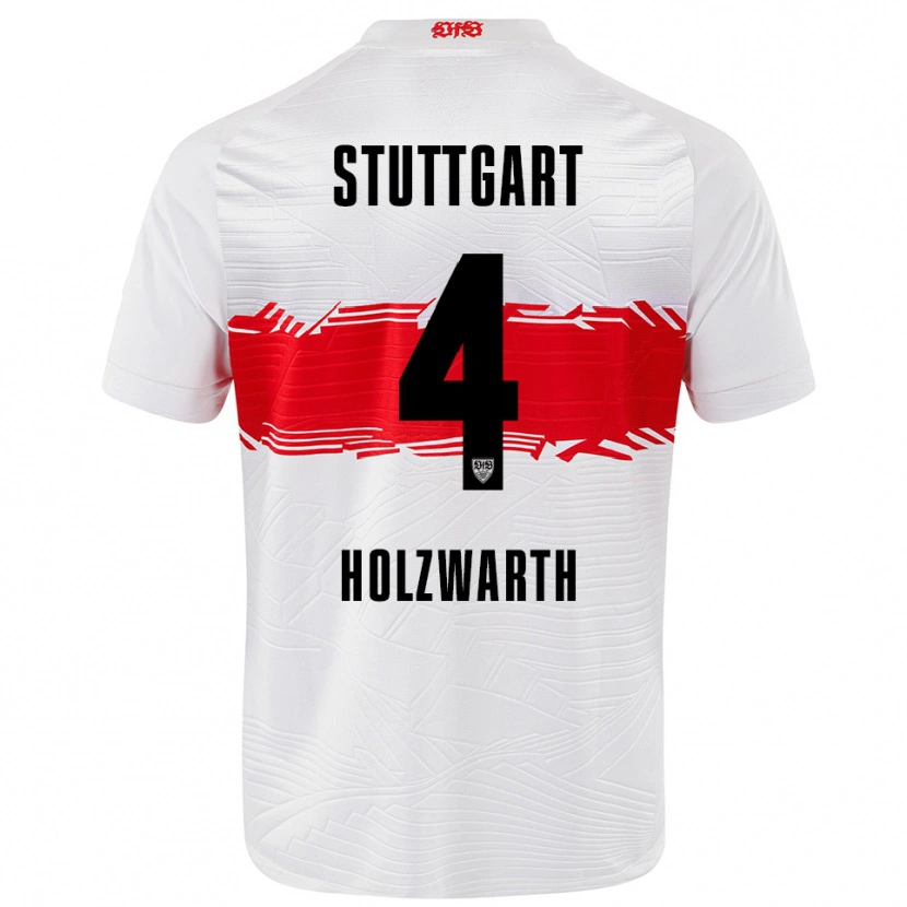 Danxen Kinder Luc Holzwarth #4 Weiß Rot Heimtrikot Trikot 2025/26 T-Shirt