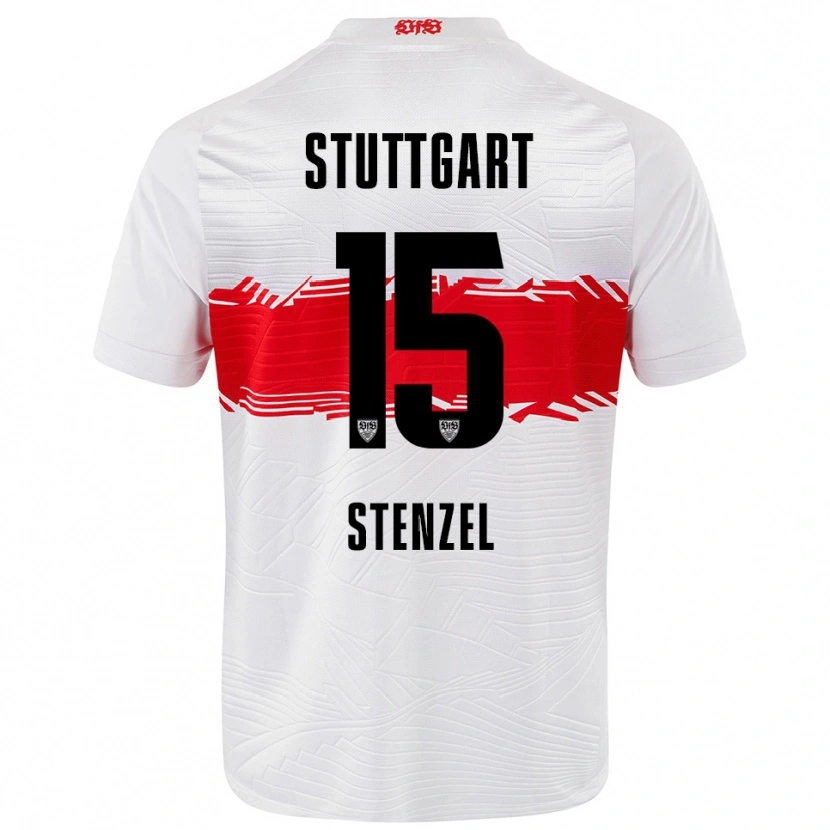 Danxen Kinder Pascal Stenzel #15 Weiß Rot Heimtrikot Trikot 2025/26 T-Shirt