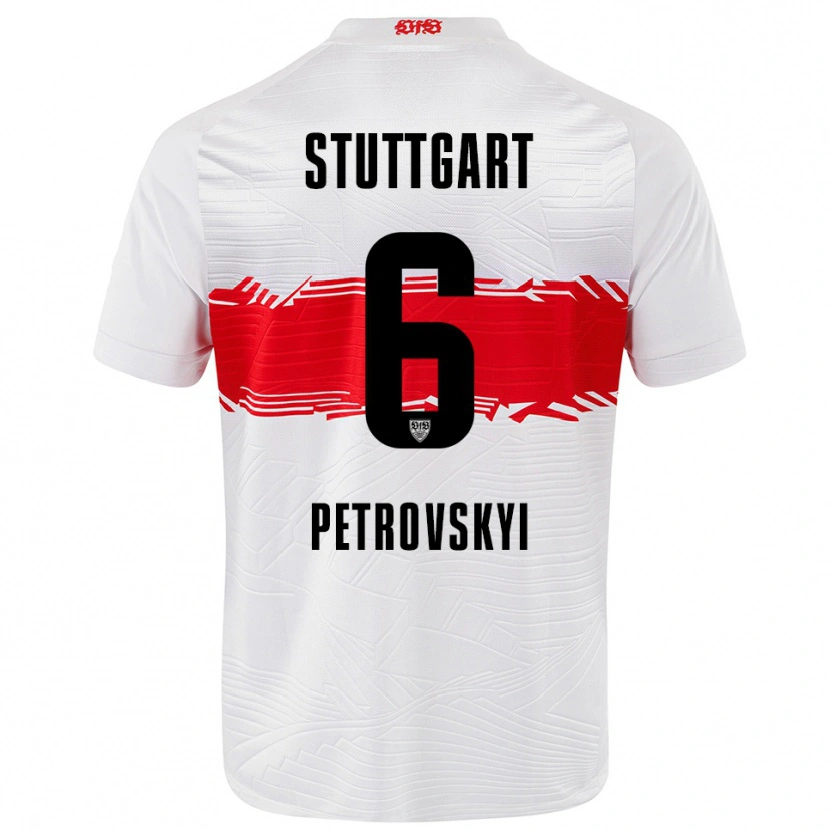 Danxen Kinder Mykola Petrovskyi #6 Weiß Rot Heimtrikot Trikot 2025/26 T-Shirt