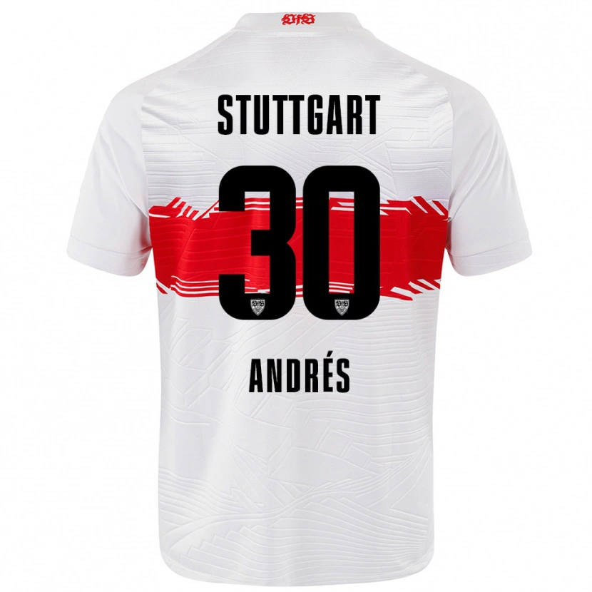 Danxen Kinder Chema Andrés #30 Weiß Rot Heimtrikot Trikot 2025/26 T-Shirt
