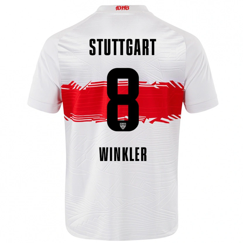 Danxen Kinder Nathan Winkler #8 Weiß Rot Heimtrikot Trikot 2025/26 T-Shirt