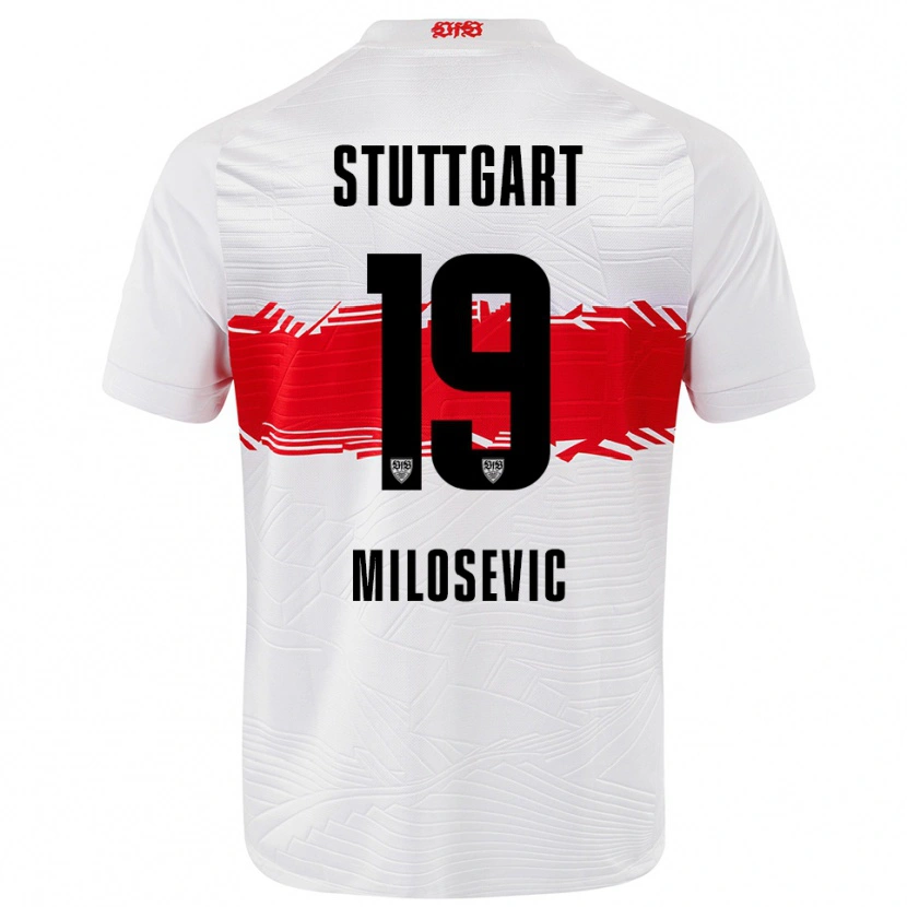 Danxen Kinder Jovan Milosevic #19 Weiß Rot Heimtrikot Trikot 2025/26 T-Shirt