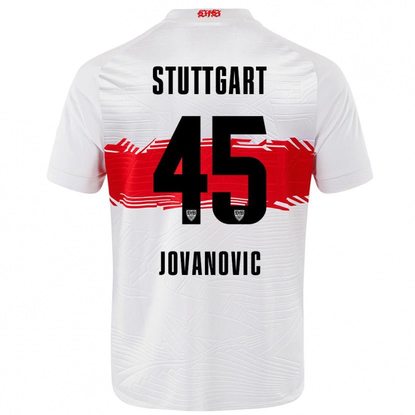 Danxen Kinder Lazar Jovanovic #45 Weiß Rot Heimtrikot Trikot 2025/26 T-Shirt