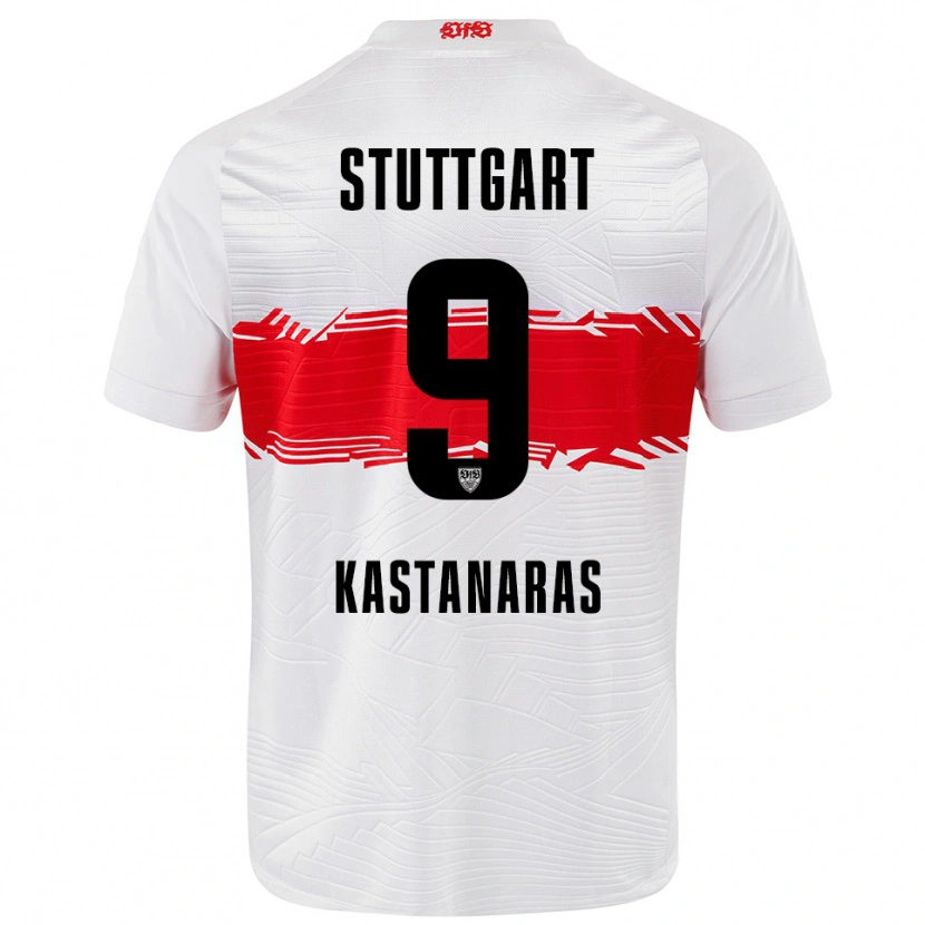 Danxen Kinder Thomas Kastanaras #9 Weiß Rot Heimtrikot Trikot 2025/26 T-Shirt