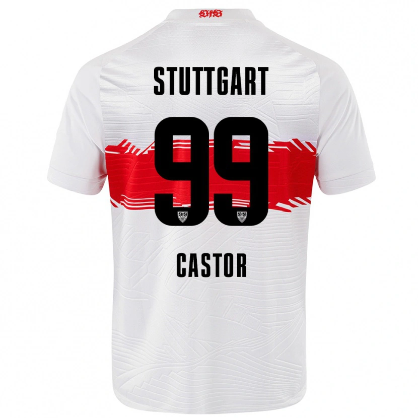 Danxen Kinder Gillian Castor #99 Weiß Rot Heimtrikot Trikot 2025/26 T-Shirt