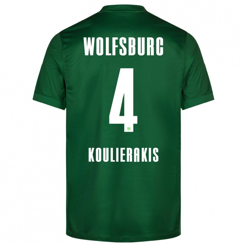 Danxen Kinder Konstantinos Koulierakis #4 Grün Weiß Heimtrikot Trikot 2025/26 T-Shirt