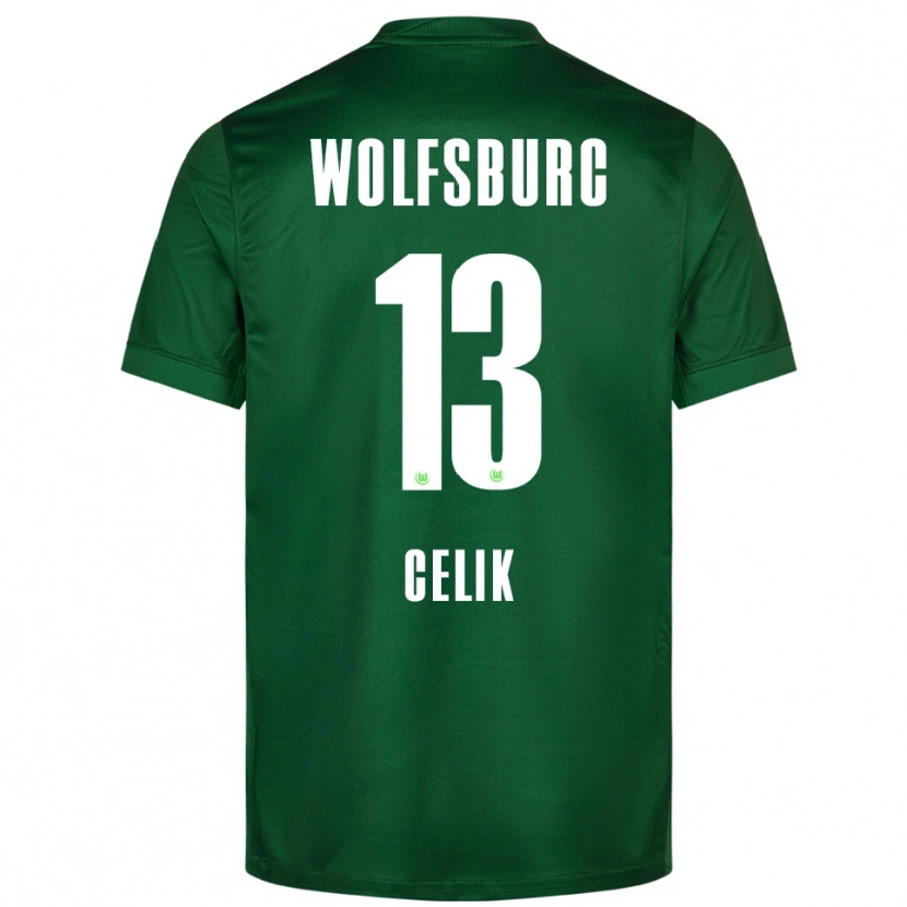 Danxen Kinder Dennis Celik #13 Grün Weiß Heimtrikot Trikot 2025/26 T-Shirt