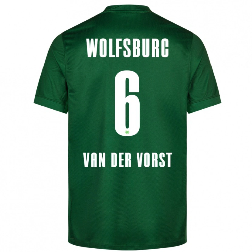 Danxen Kinder Fynn Van Der Vorst #6 Grün Weiß Heimtrikot Trikot 2025/26 T-Shirt