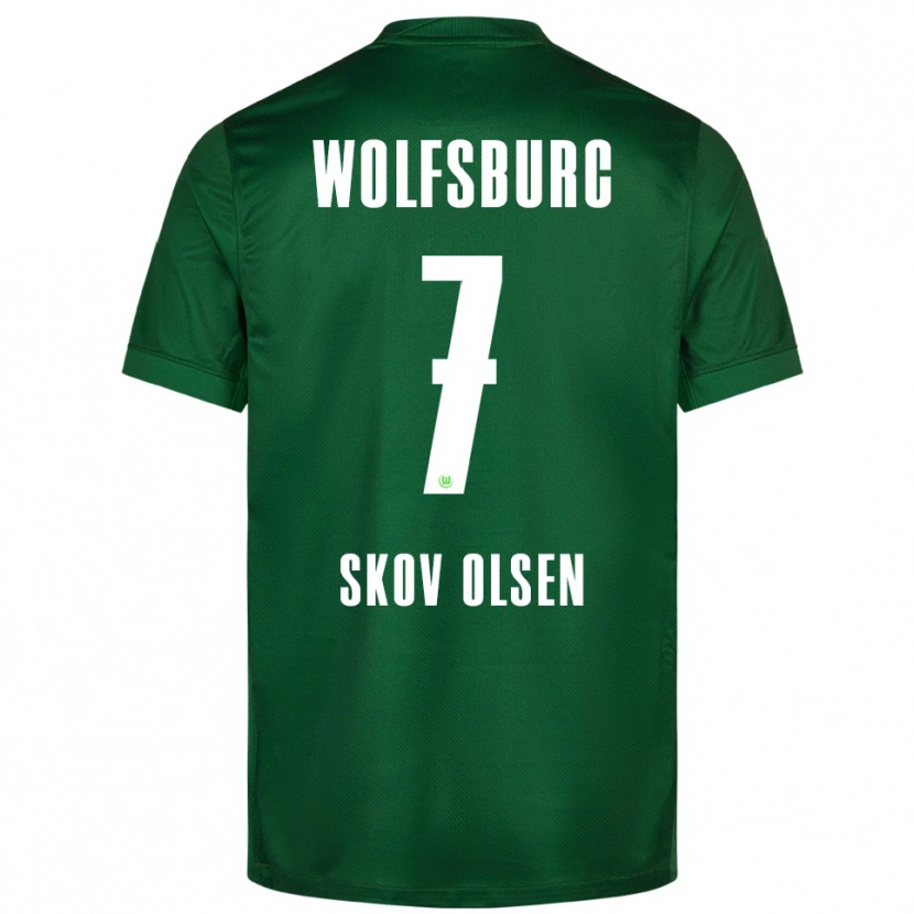Danxen Kinder Andreas Skov Olsen #7 Grün Weiß Heimtrikot Trikot 2025/26 T-Shirt