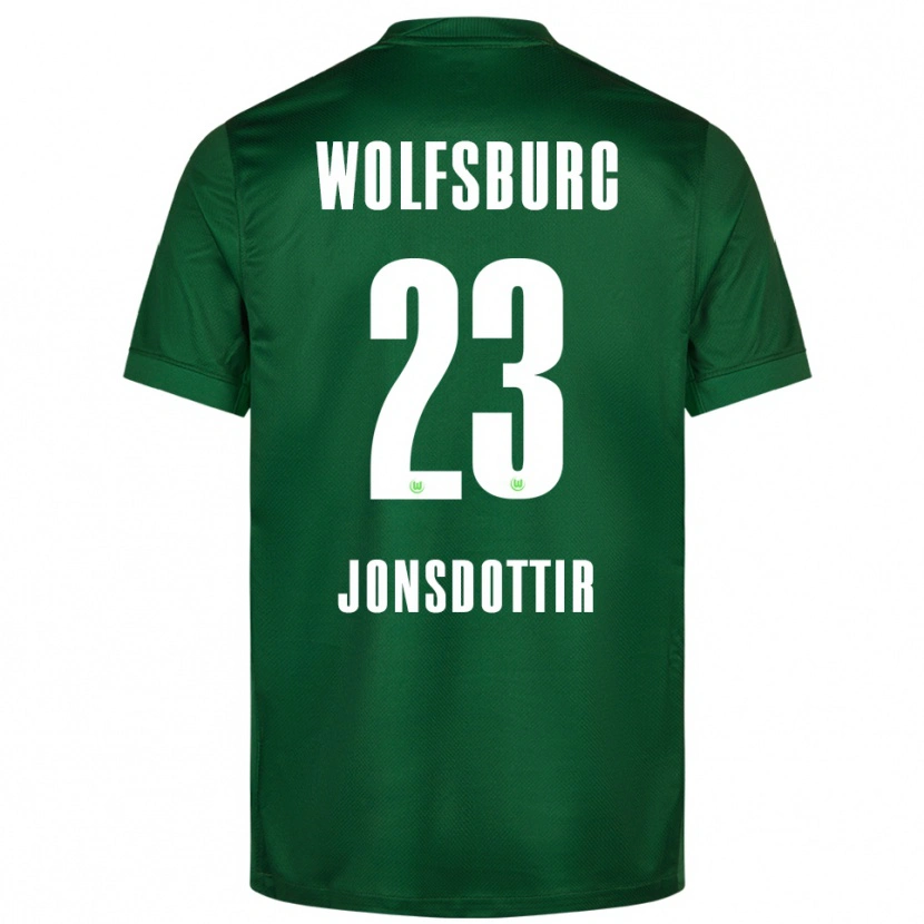 Danxen Kinder Sveindís Jane Jónsdóttir #23 Grün Weiß Heimtrikot Trikot 2025/26 T-Shirt
