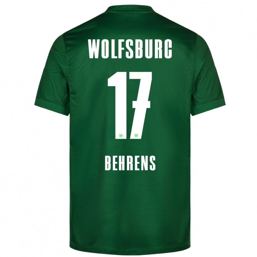 Danxen Kinder Kevin Behrens #17 Grün Weiß Heimtrikot Trikot 2025/26 T-Shirt
