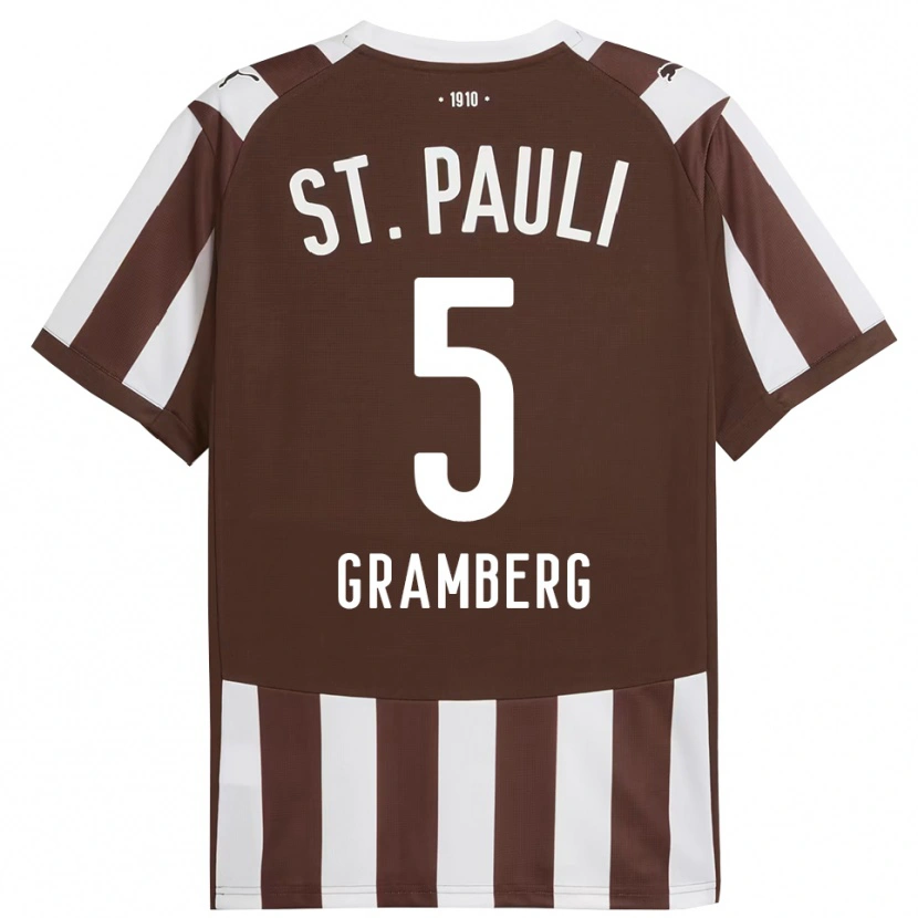 Danxen Kinder Jamel Gramberg #5 Kaffee Weiß Heimtrikot Trikot 2025/26 T-Shirt