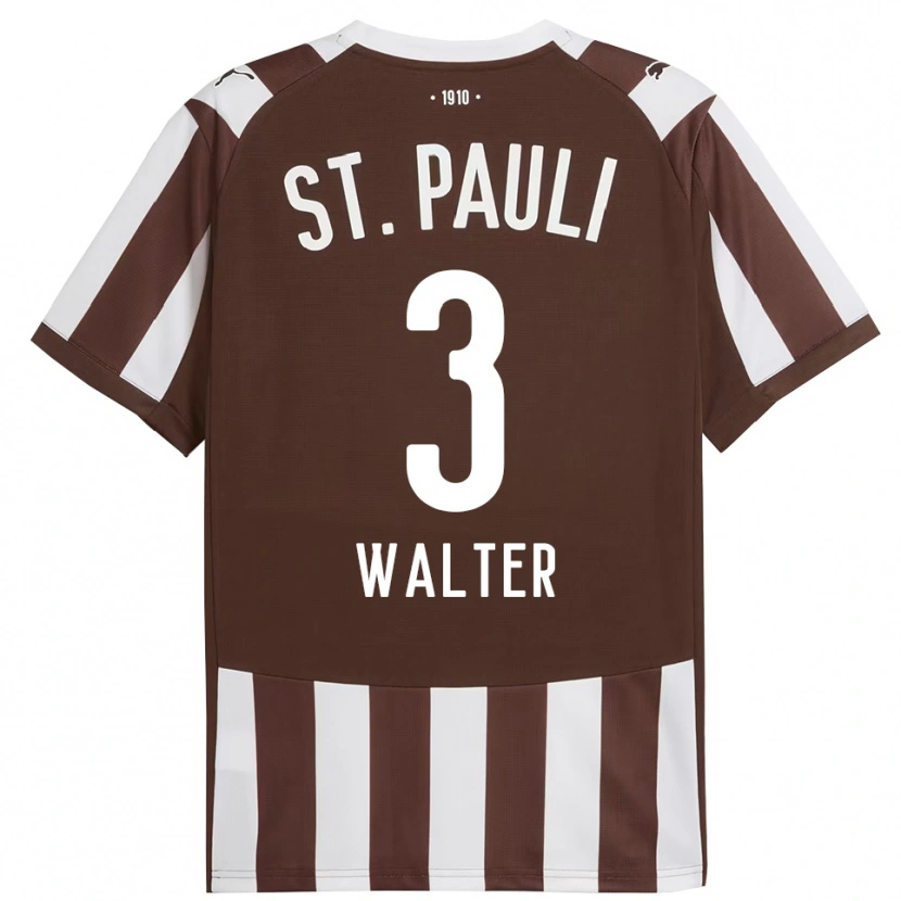 Danxen Kinder Maximilian Walter #3 Kaffee Weiß Heimtrikot Trikot 2025/26 T-Shirt