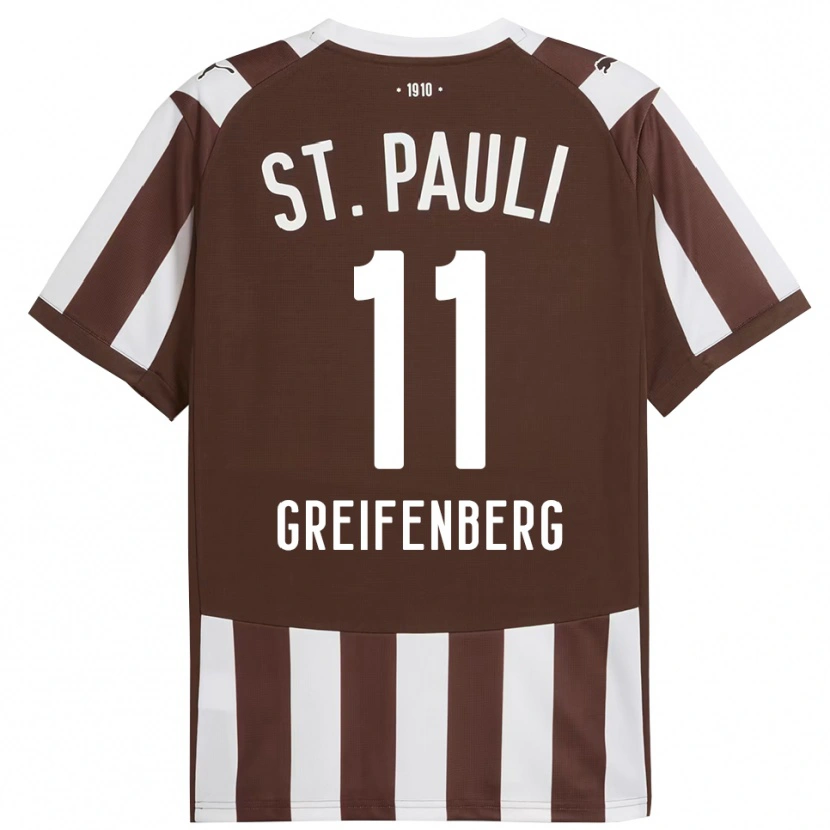 Danxen Kinder Ann-Sophie Greifenberg #11 Kaffee Weiß Heimtrikot Trikot 2025/26 T-Shirt