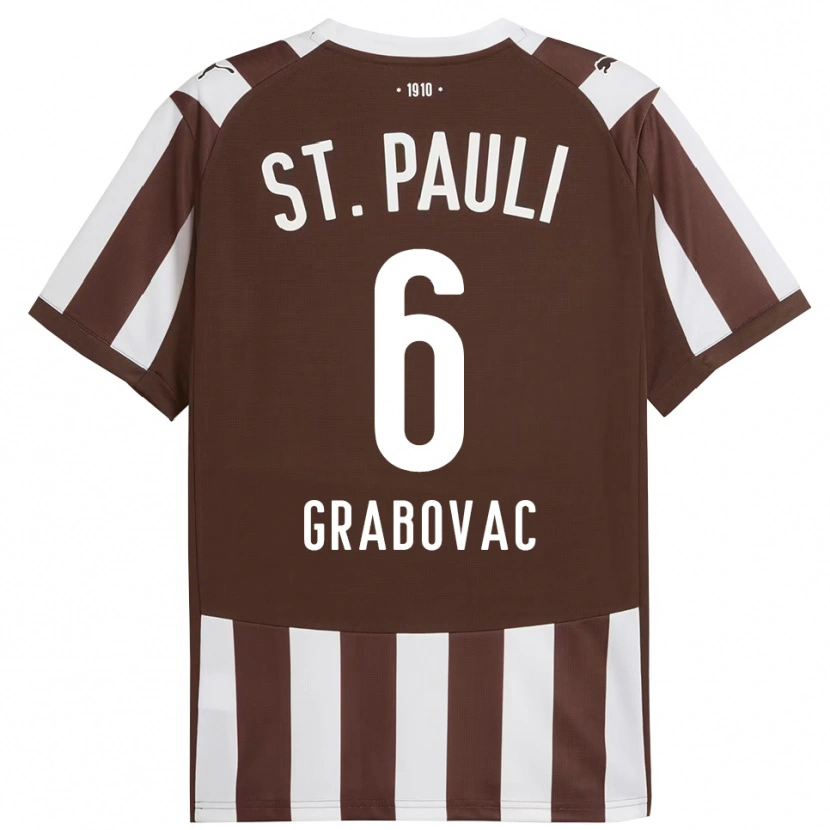 Danxen Kinder Danijel Grabovac #6 Kaffee Weiß Heimtrikot Trikot 2025/26 T-Shirt