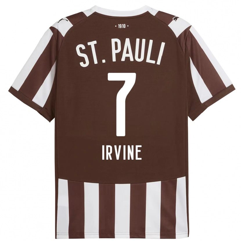 Danxen Kinder Jackson Irvine #7 Kaffee Weiß Heimtrikot Trikot 2025/26 T-Shirt