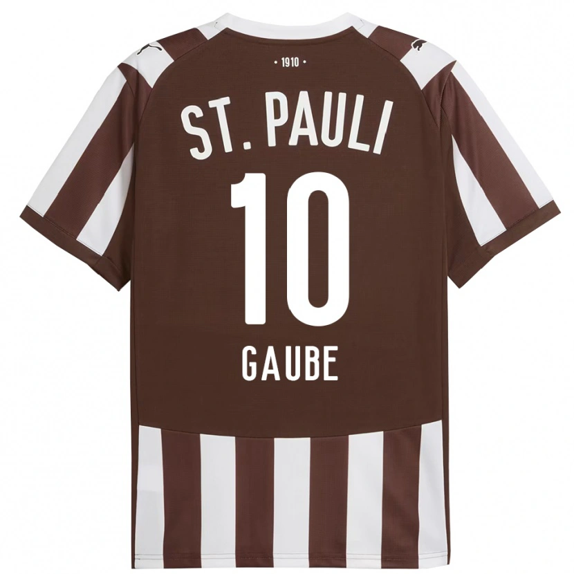 Danxen Kinder Bastian Gaube #10 Kaffee Weiß Heimtrikot Trikot 2025/26 T-Shirt