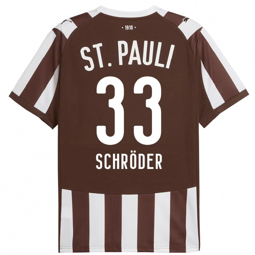 Danxen Kinder Lennard Schröder #33 Kaffee Weiß Heimtrikot Trikot 2025/26 T-Shirt