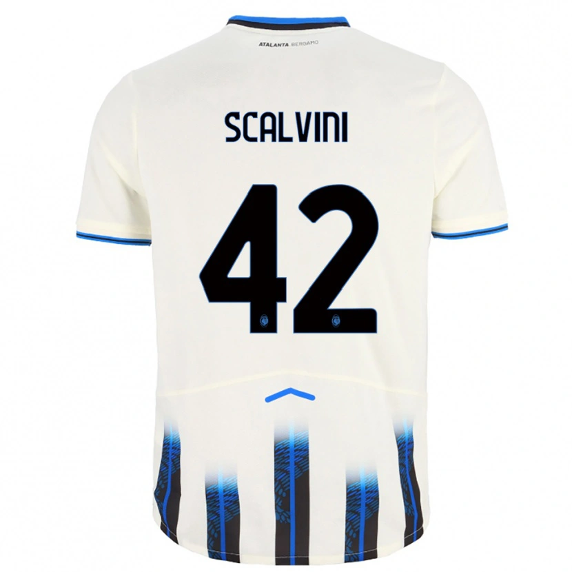 Danxen Kinder Giorgio Scalvini #42 Weiß Blau Auswärtstrikot Trikot 2025/26 T-Shirt