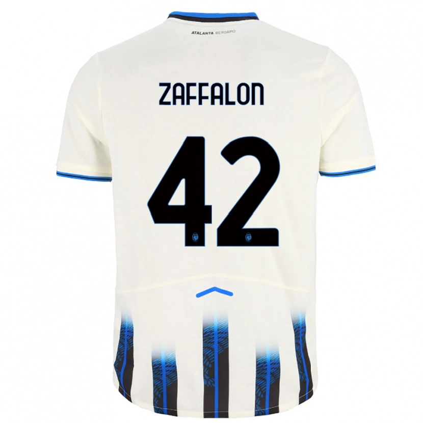 Danxen Kinder Lorenzo Zaffalon #42 Weiß Blau Auswärtstrikot Trikot 2025/26 T-Shirt