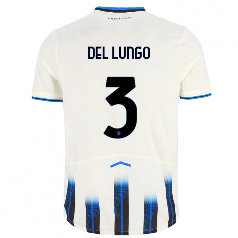 Danxen Kinder Tommaso Del Lungo #3 Weiß Blau Auswärtstrikot Trikot 2025/26 T-Shirt