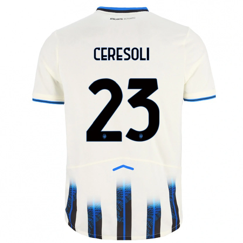 Danxen Kinder Andrea Ceresoli #23 Weiß Blau Auswärtstrikot Trikot 2025/26 T-Shirt