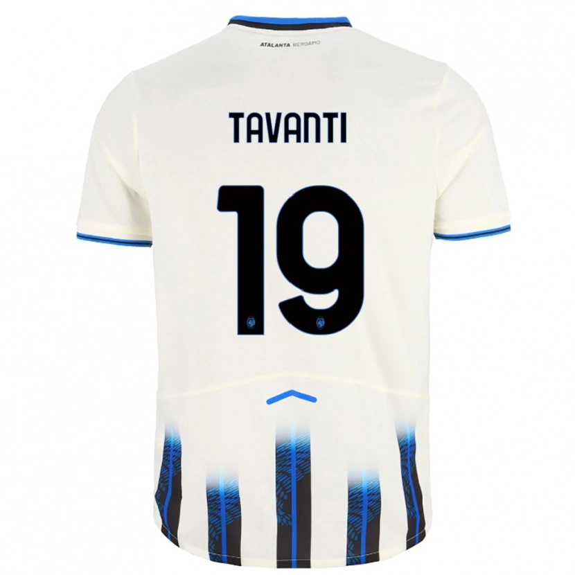 Danxen Kinder Mattia Tavanti #19 Weiß Blau Auswärtstrikot Trikot 2025/26 T-Shirt