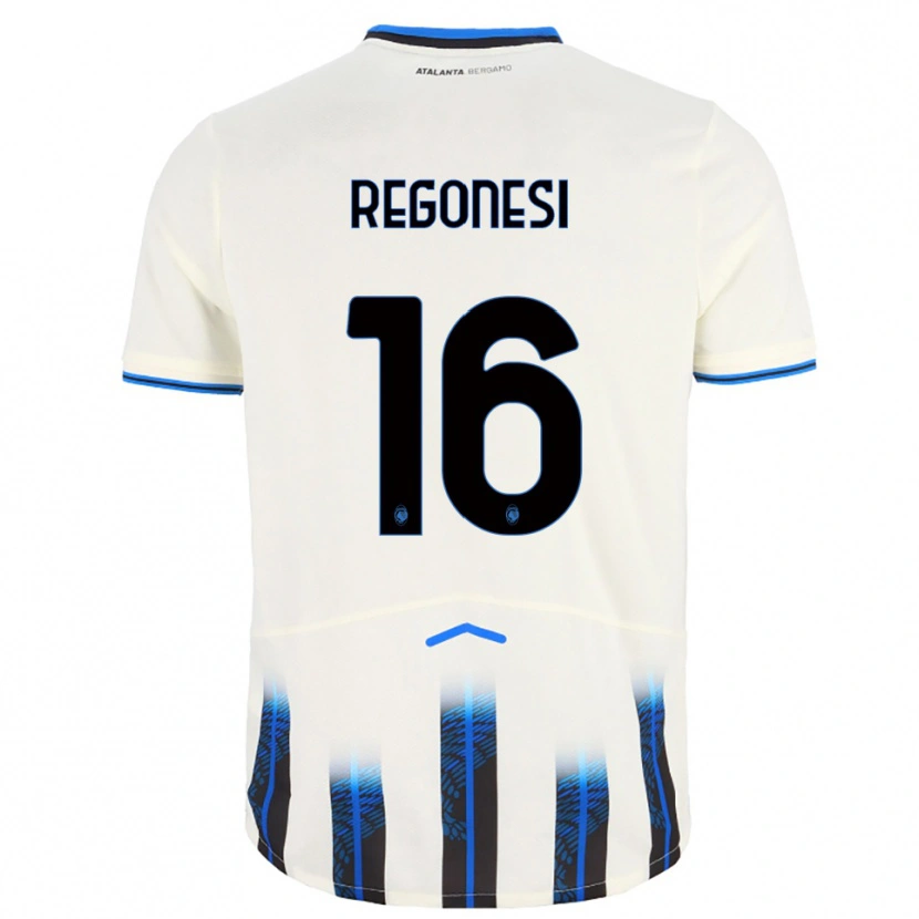Danxen Kinder Nicolò Regonesi #16 Weiß Blau Auswärtstrikot Trikot 2025/26 T-Shirt