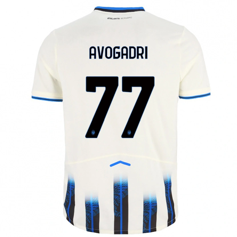 Danxen Kinder Lorenzo Avogadri #77 Weiß Blau Auswärtstrikot Trikot 2025/26 T-Shirt