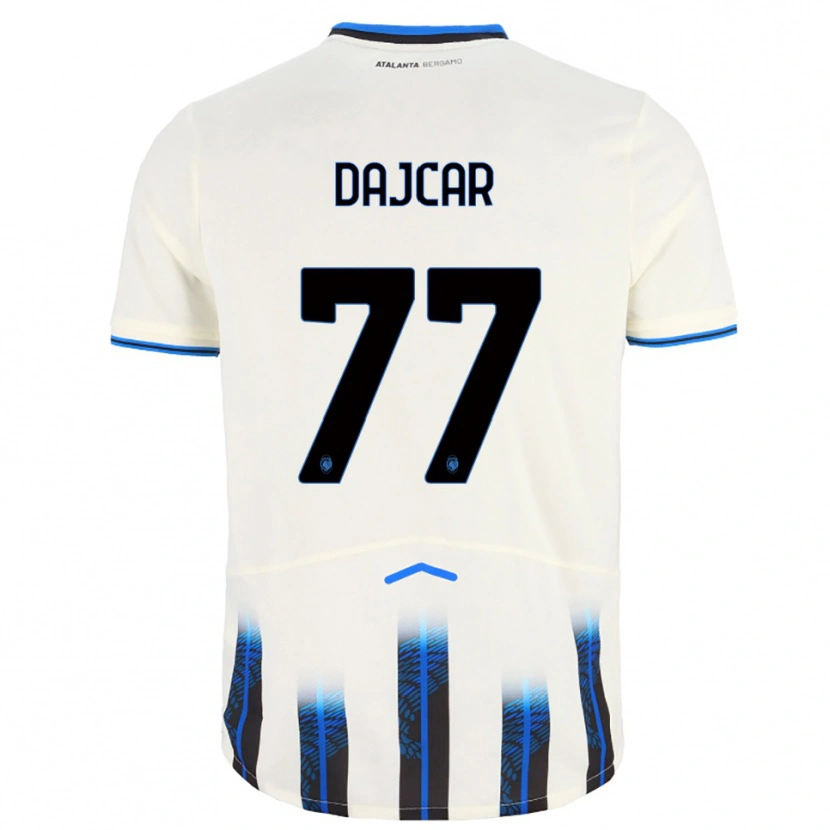 Danxen Kinder Matevz Dajcar #77 Weiß Blau Auswärtstrikot Trikot 2025/26 T-Shirt