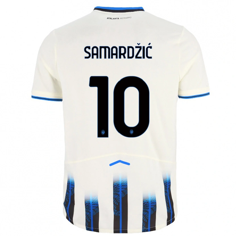 Danxen Kinder Lazar Samardžić #10 Weiß Blau Auswärtstrikot Trikot 2025/26 T-Shirt