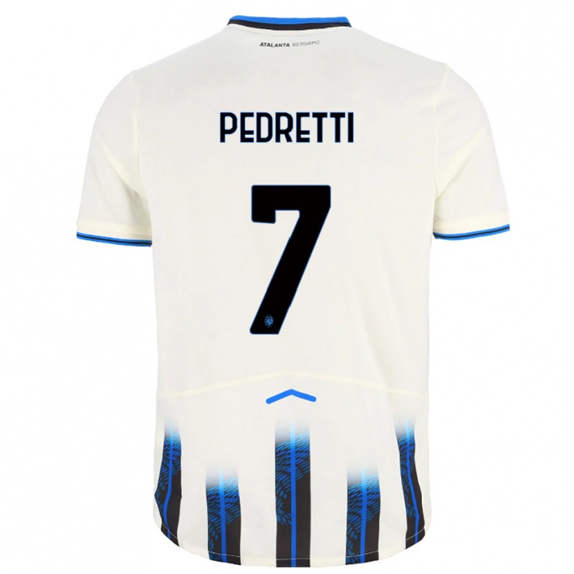 Danxen Kinder Mattia Pedretti #7 Weiß Blau Auswärtstrikot Trikot 2025/26 T-Shirt