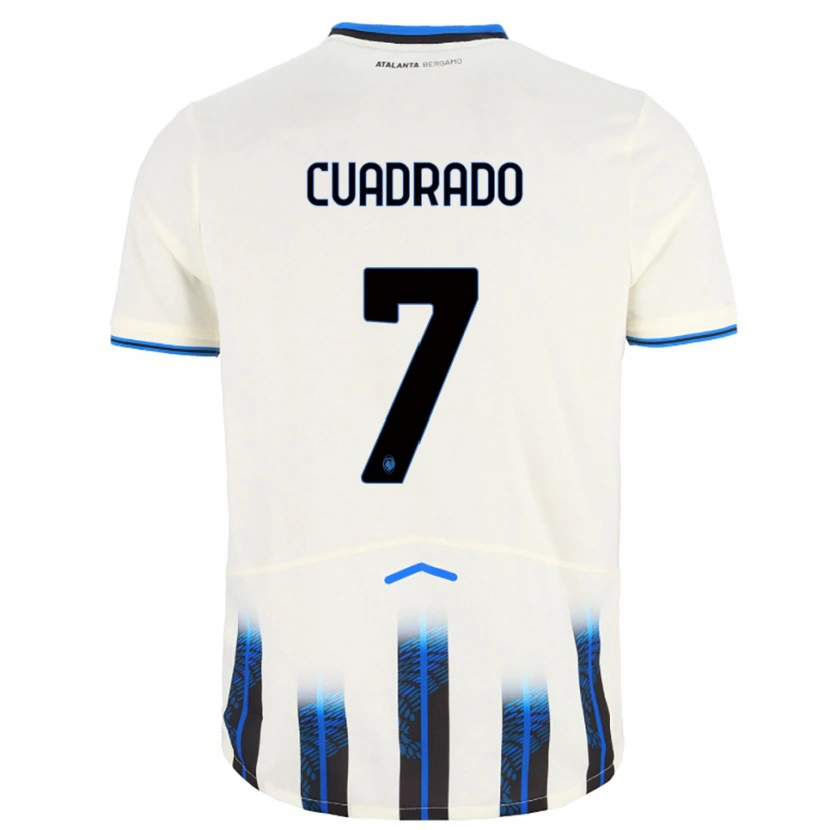 Danxen Kinder Juan Cuadrado #7 Weiß Blau Auswärtstrikot Trikot 2025/26 T-Shirt