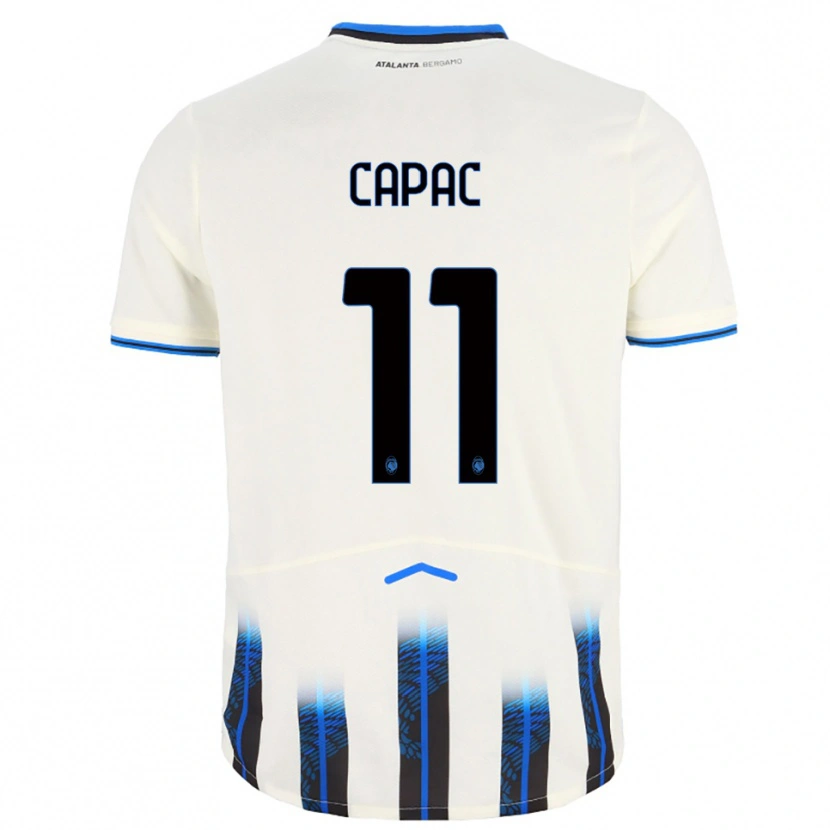 Danxen Kinder Alexandru Capac #11 Weiß Blau Auswärtstrikot Trikot 2025/26 T-Shirt