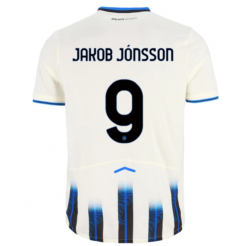 Danxen Kinder Birkir Jakob Jónsson #9 Weiß Blau Auswärtstrikot Trikot 2025/26 T-Shirt