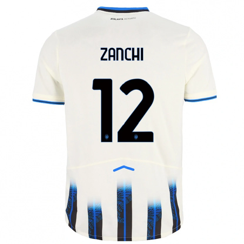 Danxen Kinder Edoardo Zanchi #12 Weiß Blau Auswärtstrikot Trikot 2025/26 T-Shirt