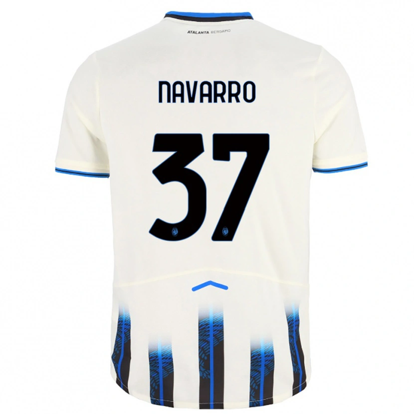 Danxen Kinder Albert Navarro #37 Weiß Blau Auswärtstrikot Trikot 2025/26 T-Shirt