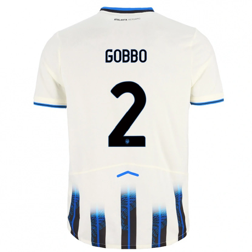 Danxen Kinder Luca Gobbo #2 Weiß Blau Auswärtstrikot Trikot 2025/26 T-Shirt