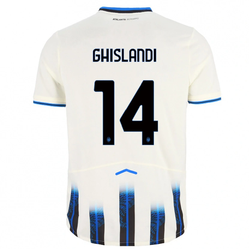 Danxen Kinder Davide Ghislandi #14 Weiß Blau Auswärtstrikot Trikot 2025/26 T-Shirt