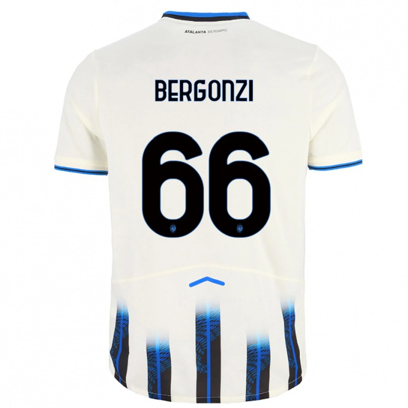 Danxen Kinder Federico Bergonzi #66 Weiß Blau Auswärtstrikot Trikot 2025/26 T-Shirt