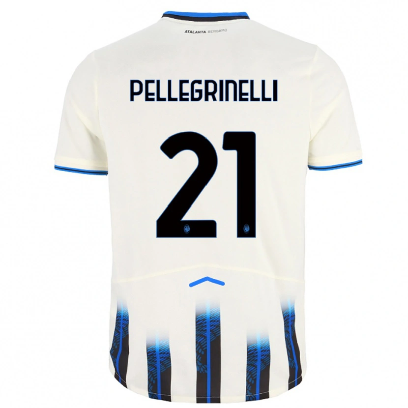 Danxen Kinder Giorgia Pellegrinelli #21 Weiß Blau Auswärtstrikot Trikot 2025/26 T-Shirt